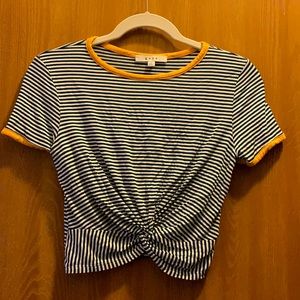 Women’s Gaze Green, White, and Gold Crop Top